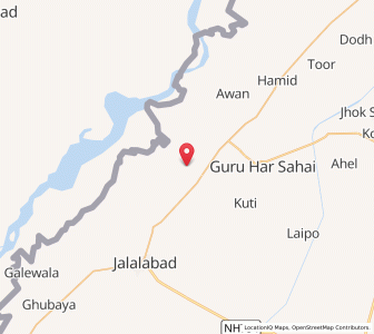 Map of Panjeke, Punjab