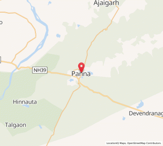 Map of Panna, Madhya Pradesh