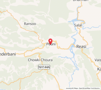 Map of Paoni, Kashmir