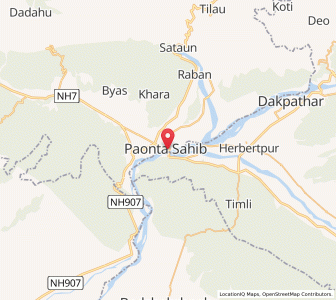 Map of Paonta Sahib, Himachal Pradesh