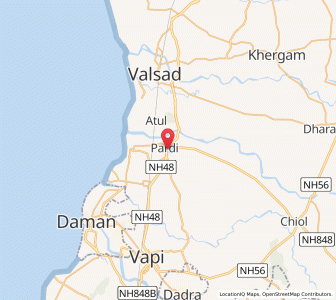 Map of Pardi, Gujarat