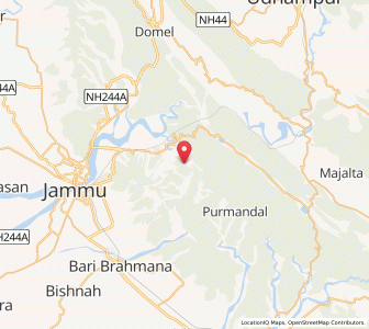 Map of Parhun, Kashmir