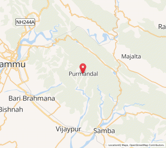 Map of Parmandal, Kashmir