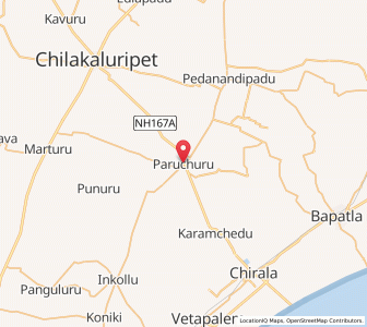 Map of Paruchuru, Andhra Pradesh