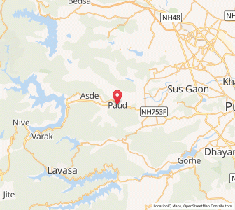 Map of Paud, Maharashtra