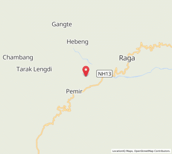 Map of Pemir, Arunachal Pradesh