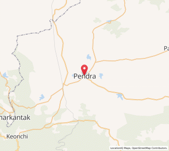 Map of Pendra, Chhattisgarh
