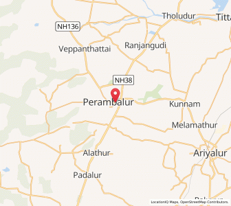 Map of Perambalur, Tamil Nadu