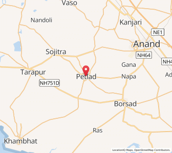 Map of Petlad, Gujarat