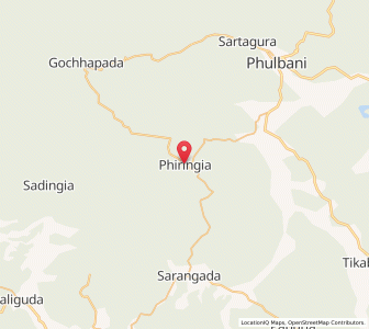 Map of Phiringia, Odisha