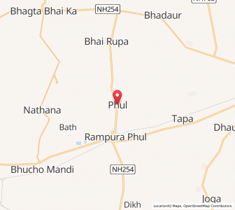 Map of Phul, Punjab