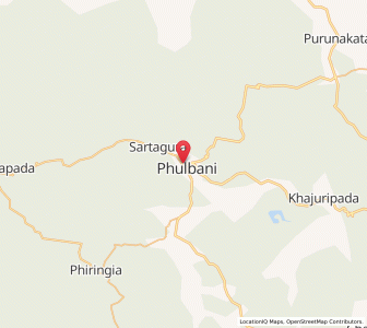 Map of Phulbāni, Odisha