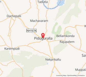 Map of Piduguralla, Andhra Pradesh