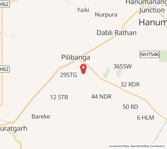 Map of Pilibangan, Rajasthan