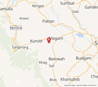 Map of Pinyur, Kashmir