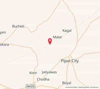 Map of Pipar Road, Rajasthan