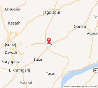 Map of Piro, Bihar