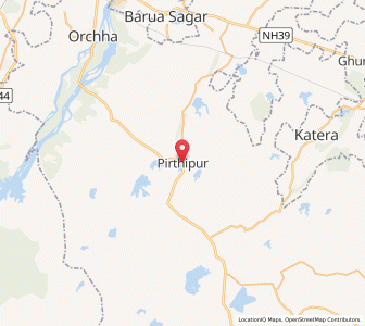 Map of Pirthipur, Madhya Pradesh