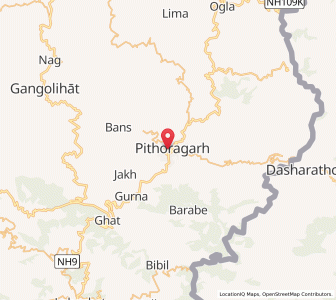 Map of Pithoragarh, Uttarakhand