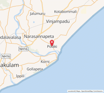 Map of Polaki, Andhra Pradesh
