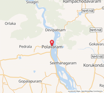 Map of Polavaram, Andhra Pradesh