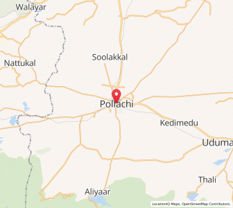 Map of Pollachi, Tamil Nadu