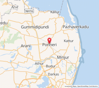 Map of Ponneri, Tamil Nadu