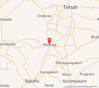 Map of Ponnur, Andhra Pradesh