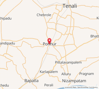 Map of Ponnuru, Andhra Pradesh
