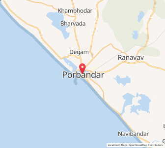 Map of Porbandar, Gujarat