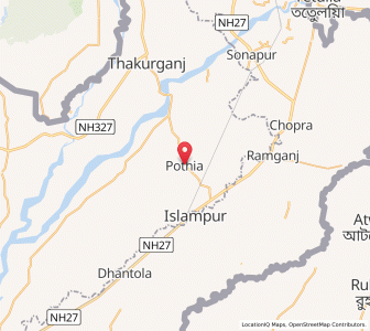 Map of Pothia, Bihar