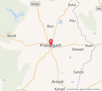 Map of Pratapgarh, Rajasthan