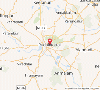 Map of Pudukkottai, Tamil Nadu