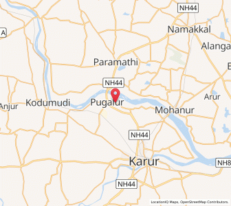 Map of Pugalur, Tamil Nadu