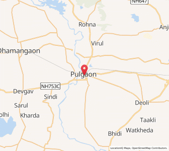 Map of Pulgaon, Maharashtra