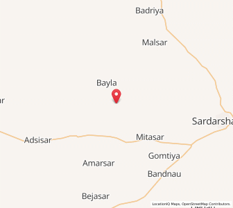 Map of Punusar, Rajasthan