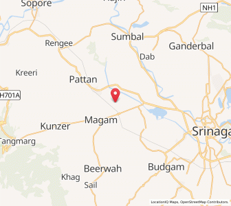 Map of Purin Petha, Kashmir