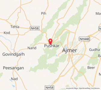 Map of Pushkar, Rajasthan