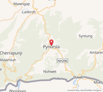 Map of Pynursla, Meghalaya