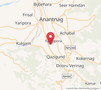 Map of Qazigund, Kashmir