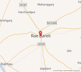 Map of Rae Bareli, Uttar Pradesh