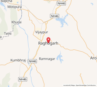 Map of Raghogarh, Madhya Pradesh