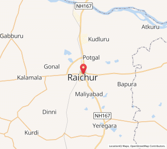 Map of Raichur, Karnataka