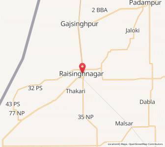 Map of Raisinghnagar, Rajasthan