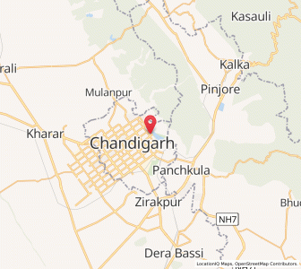 Map of Raj Bhavan Haryana, Chandigarh