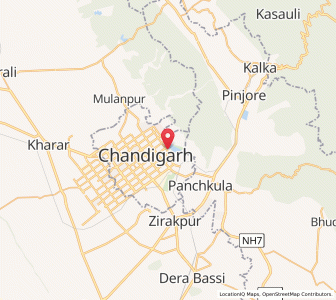 Map of Raj Bhavan Punjab, Chandigarh