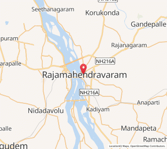 Map of Rajahmundry, Andhra Pradesh
