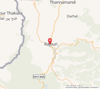 Map of Rajaori, Jammu and Kashmir