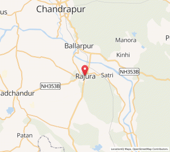 Map of Rajura, Maharashtra