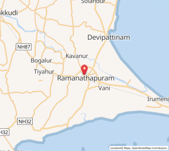 Map of Ramanathapuram, Tamil Nadu